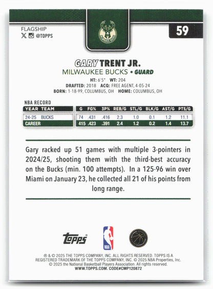 2025-26 Topps #59 Gary Trent Jr.