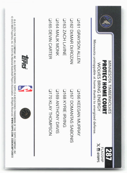 2025-26 Topps #287 Protect Home Court: Wolves Bring Energy