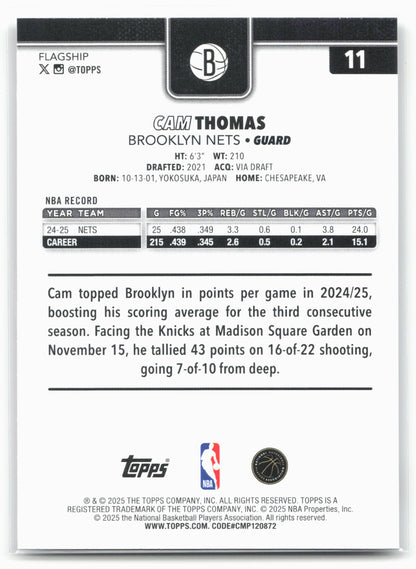 2025-26 Topps #11 Cam Thomas