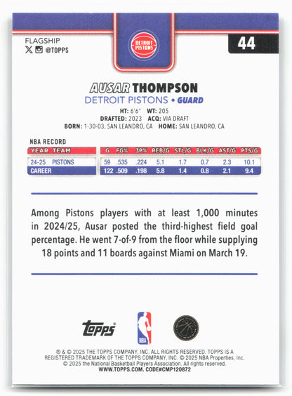 2025-26 Topps #44 Ausar Thompson