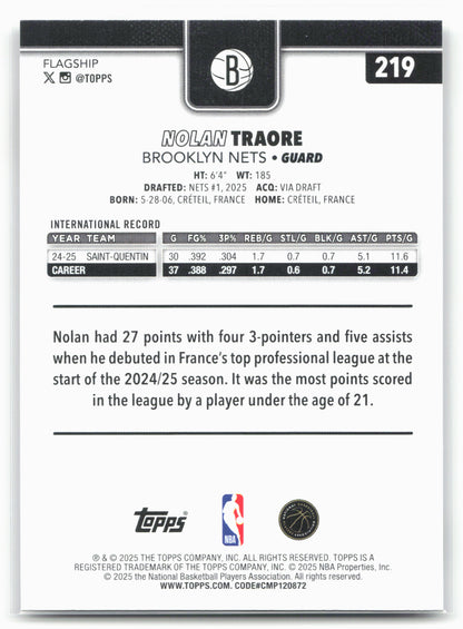 2025-26 Topps #219 Nolan Traore
