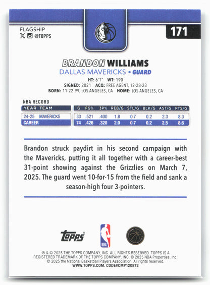 2025-26 Topps #171 Brandon Williams