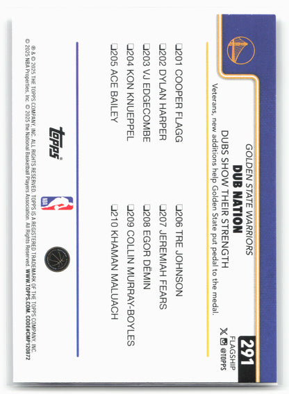 2025-26 Topps #291 Dubs Nation: Dubs Show Their Strength