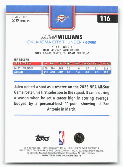 2025-26 Topps #116 Jalen Williams