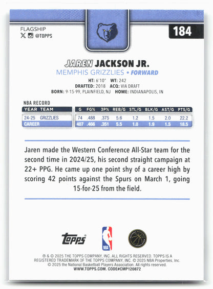 2025-26 Topps #184 Jaren Jackson Jr.