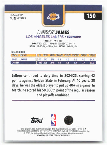 
2025-26 Topps #150 LeBron James