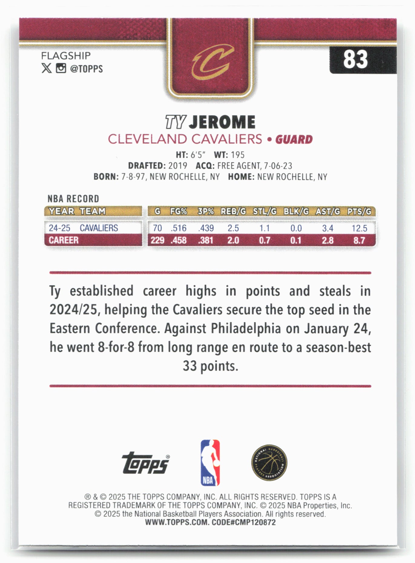 2025-26 Topps #83 Ty Jerome