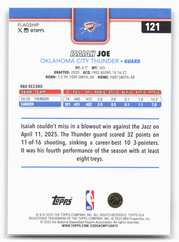 
2025-26 Topps #121 Isaiah Joe