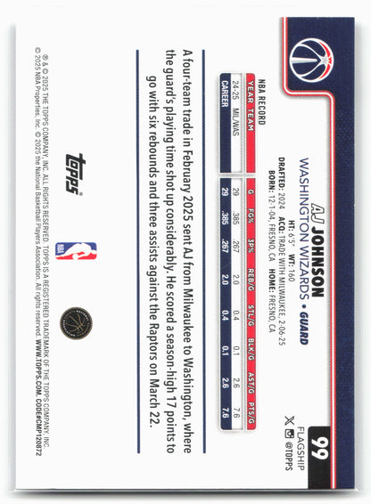 2025-26 Topps #99 AJ Johnson