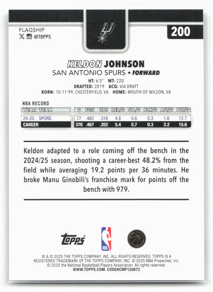 2025-26 Topps #200 Keldon Johnson