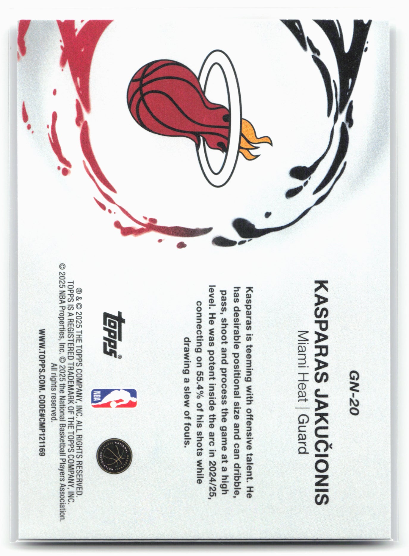 2025-26 Topps #GN-20 Kasparas Jakučionis Generation Now