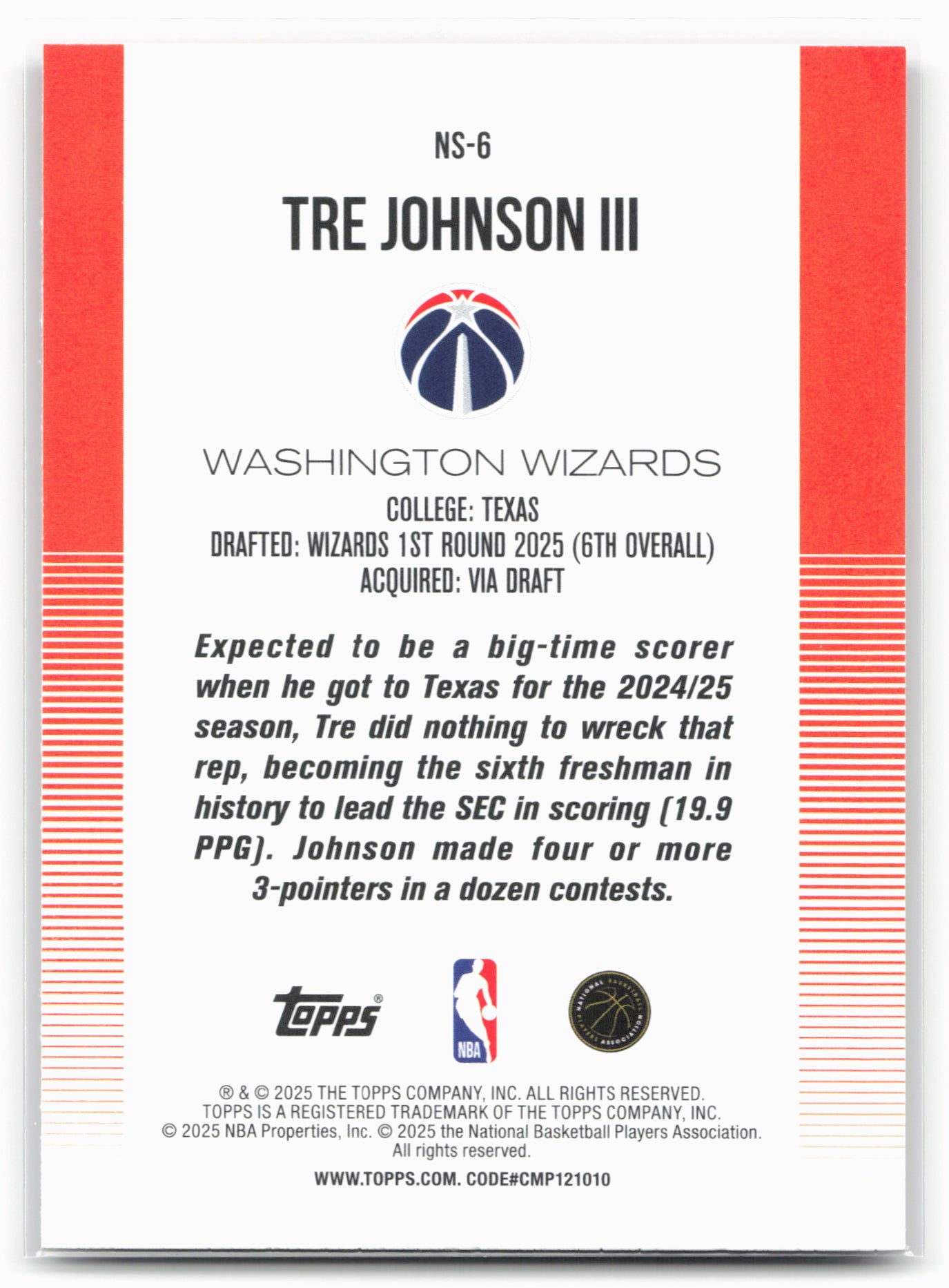 2025-26 Topps #NS-6 Tre Johnson III New School