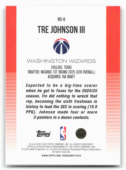 2025-26 Topps #NS-6 Tre Johnson III New School
