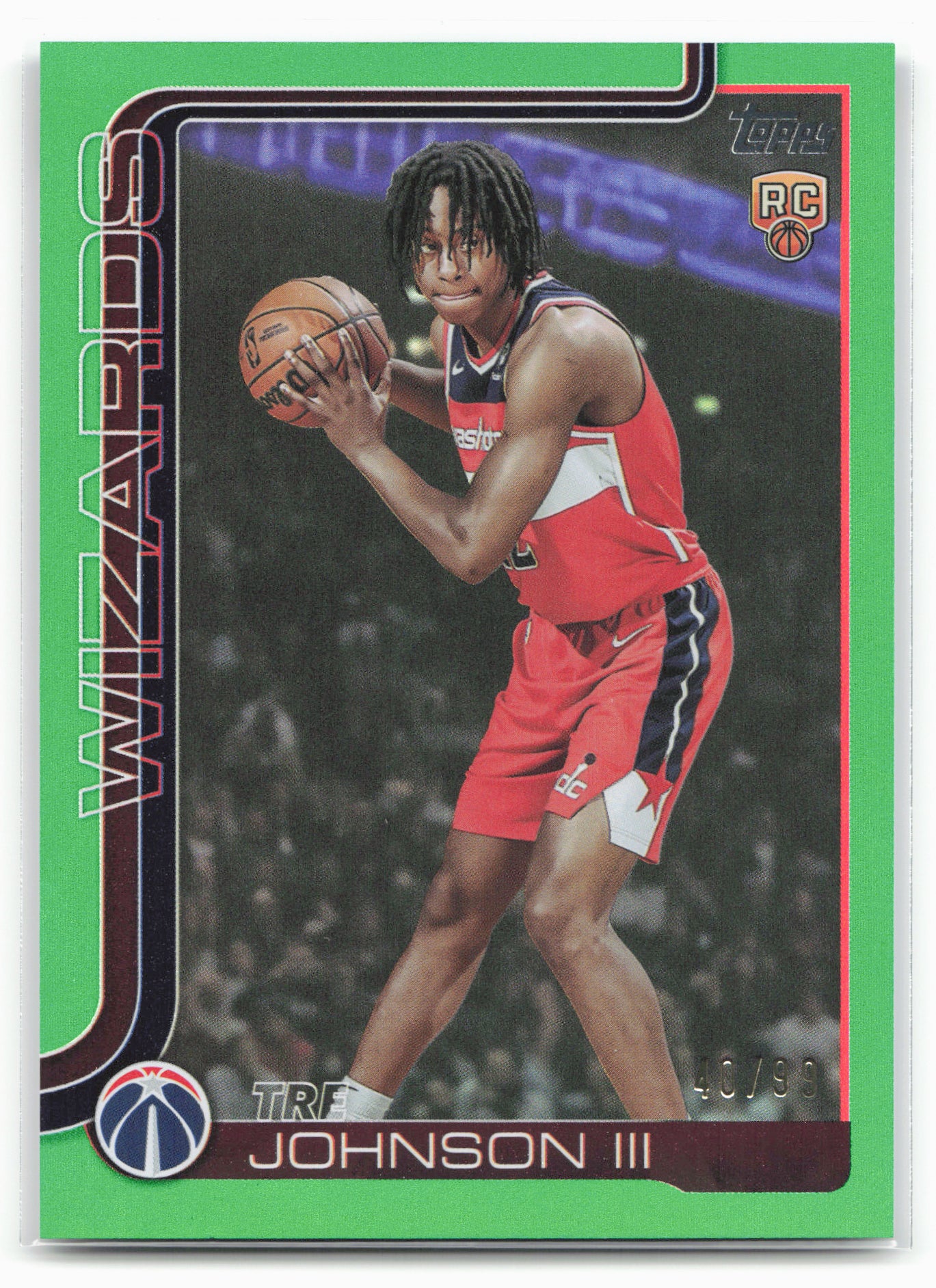 2025-26 Topps #206 Tre Johnson III Green Rainbow #/99