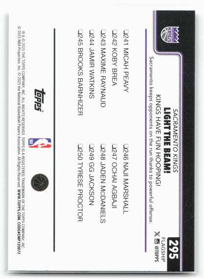 2025-26 Topps #295 Light The Beam!: Kings Have Fun Hooping!
