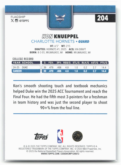 2025-26 Topps #204 Kon Knueppel Season Tip Off