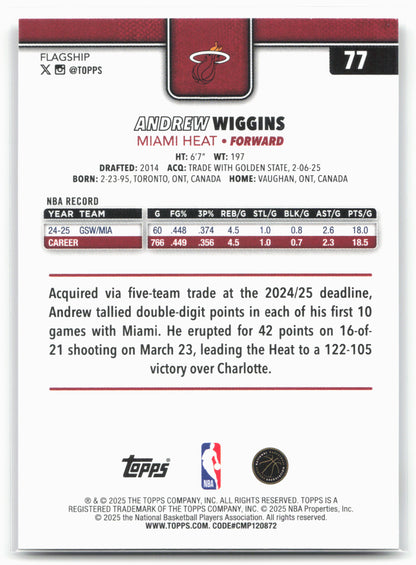 2025-26 Topps #77 Andrew Wiggins