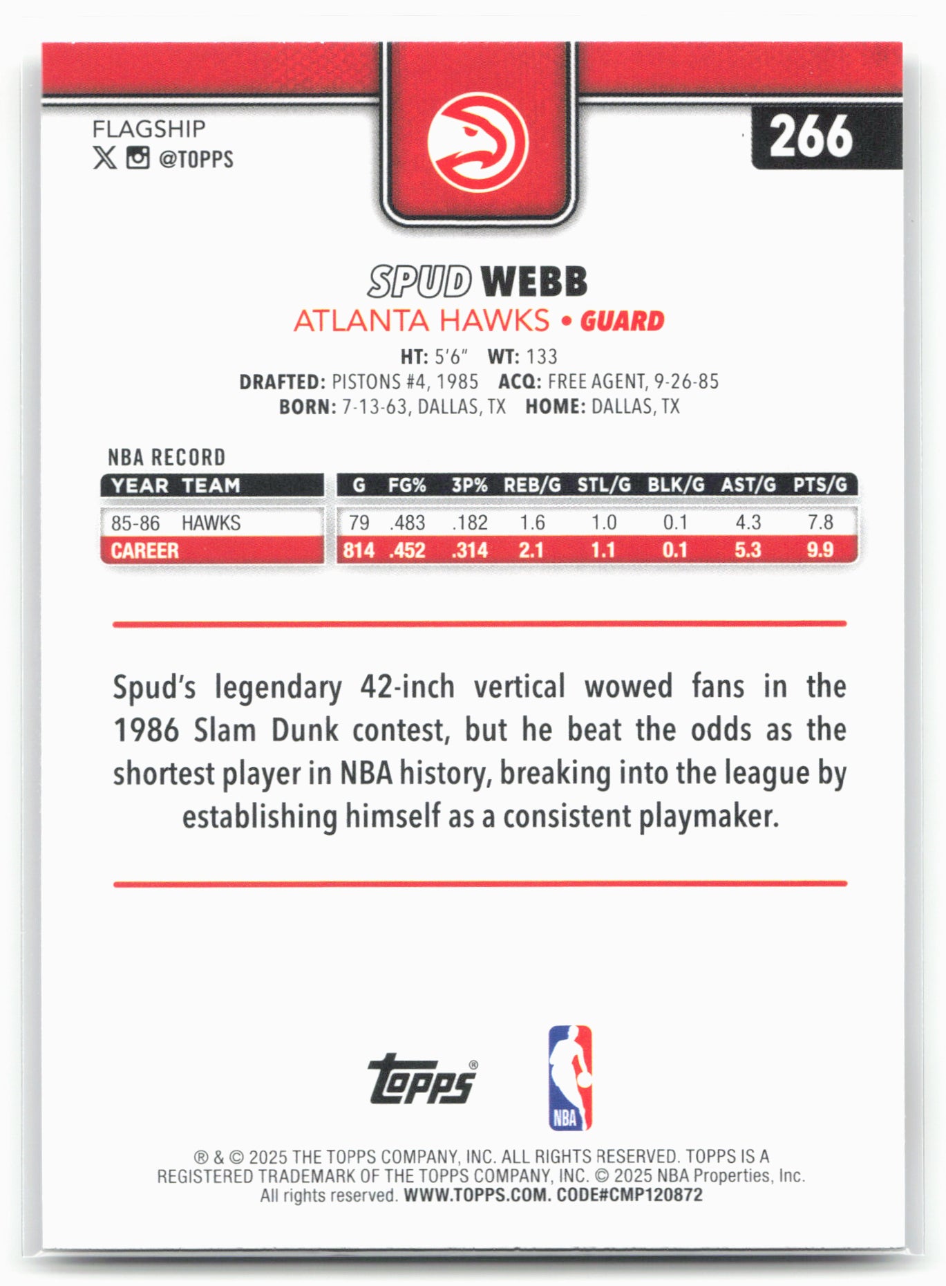 2025-26 Topps #266 Spud Webb