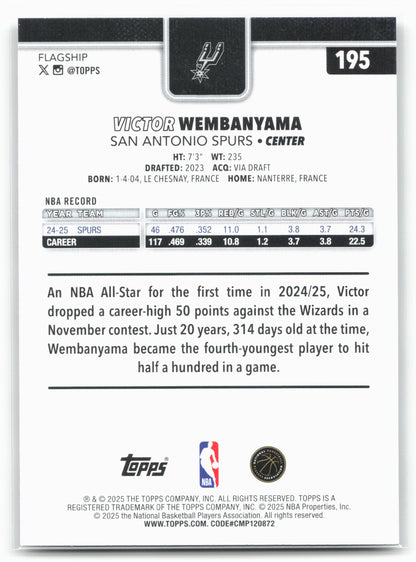 2025-26 Topps #195 Victor Wembanyama Season Tip Off