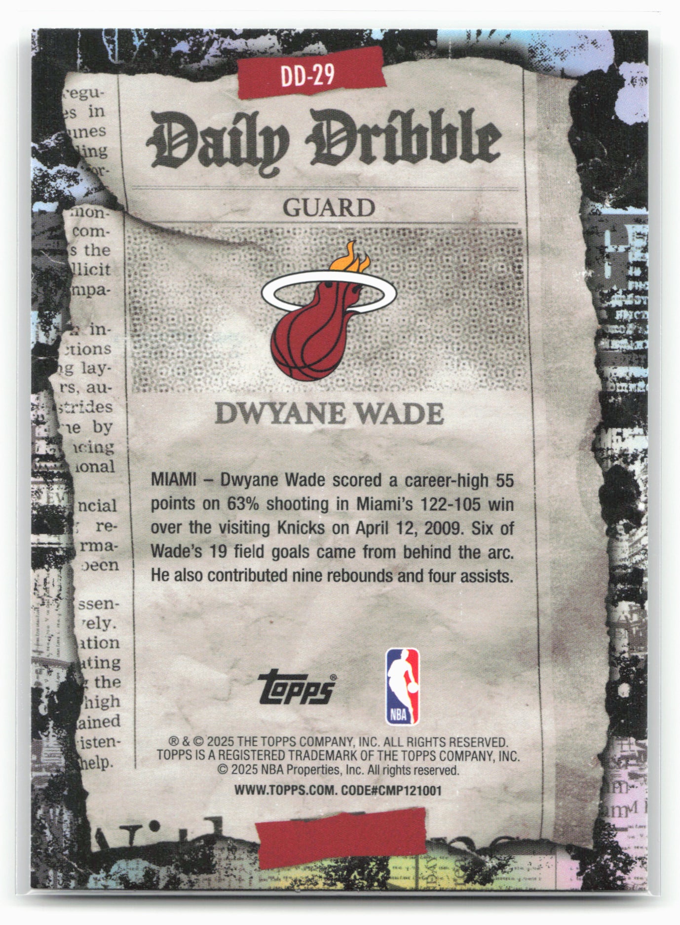 2025-26 Topps #DD-29 Dwyane Wade The Daily Dribble
