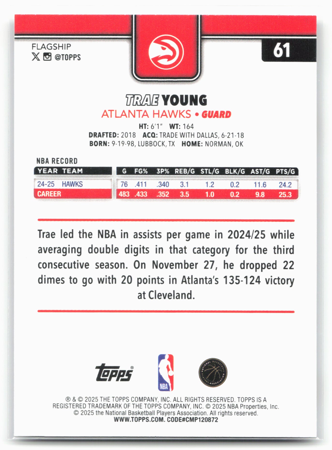 2025-26 Topps #61 Trae Young