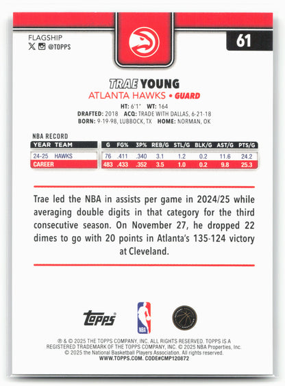 2025-26 Topps #61 Trae Young Rainbow Foilboard