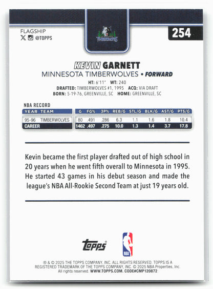 2025-26 Topps #254 Kevin Garnett Victory SSP