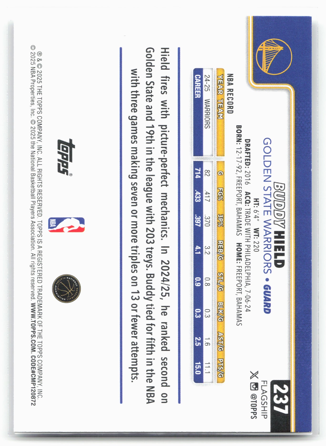 2025-26 Topps #237 Buddy Hield