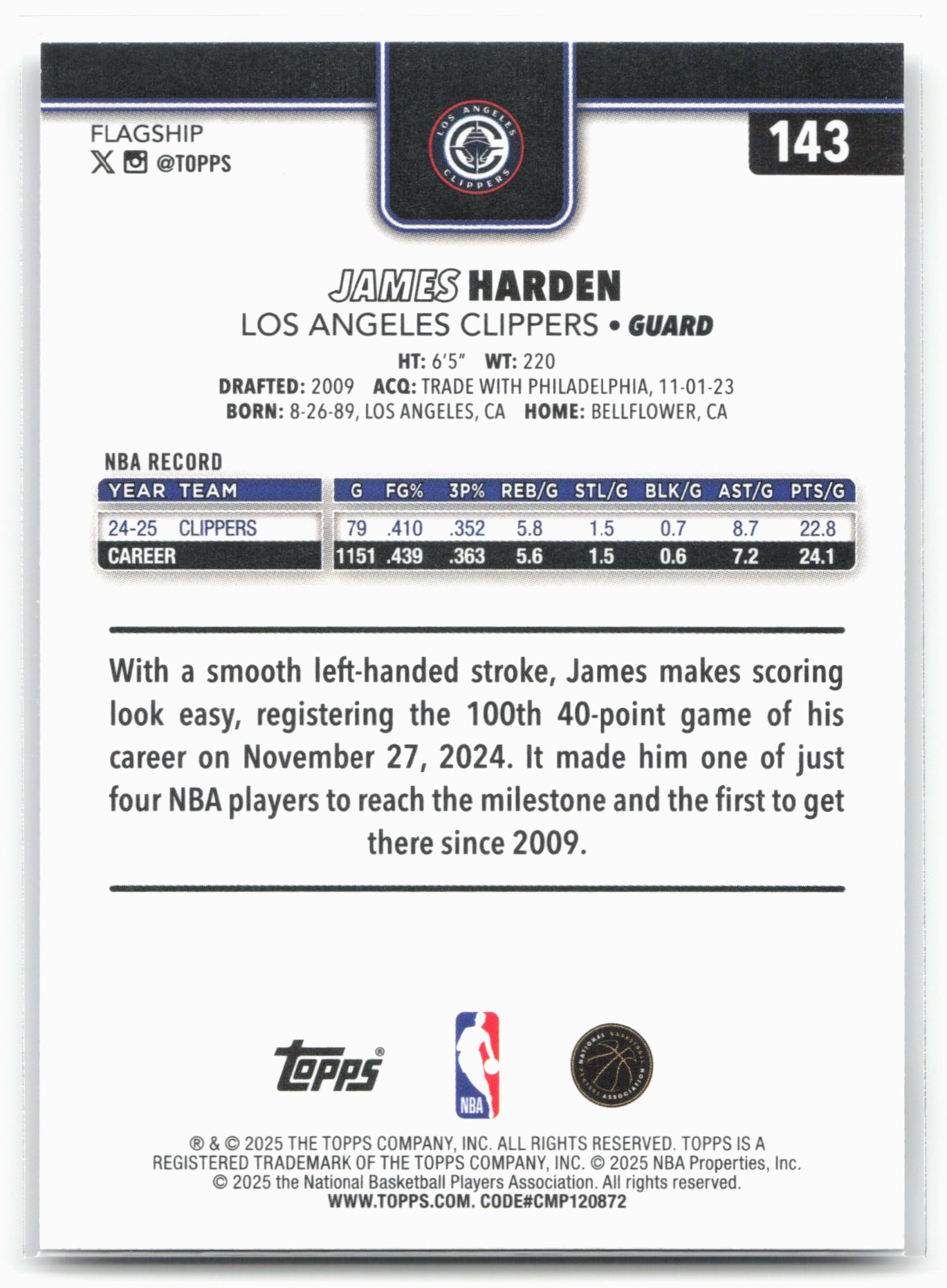 2025-26 Topps #143 James Harden