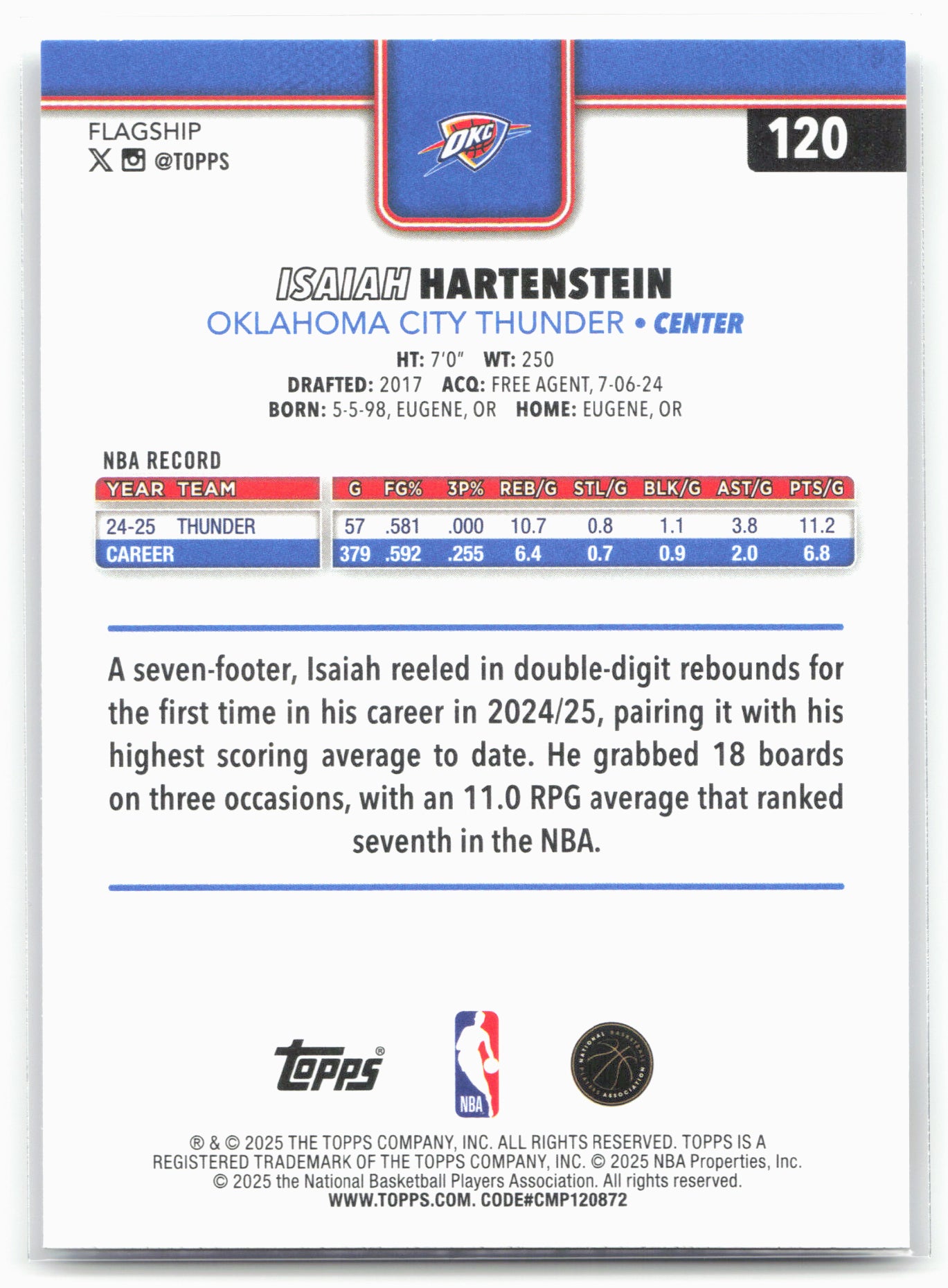 2025-26 Topps #120 Isaiah Hartenstein