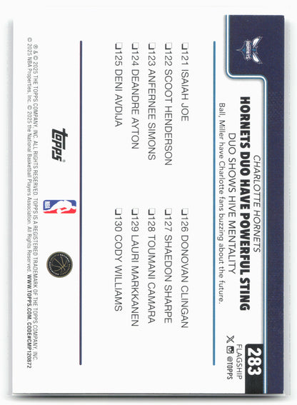 2025-26 Topps #283 Hornets Duo Have Powerful Sting: Duo Shows Hive Mentality
