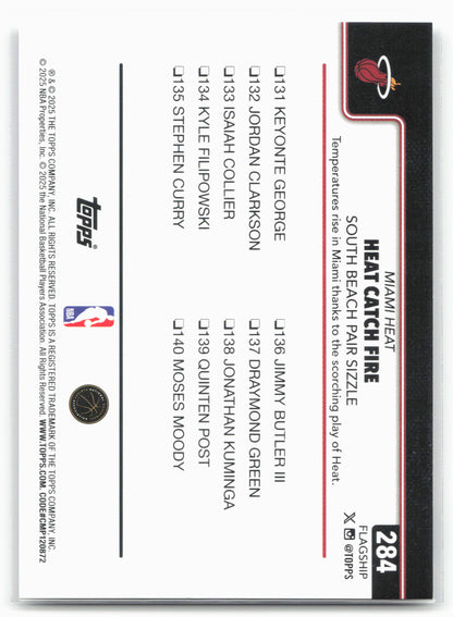 2025-26 Topps #284 Heat Catch Fire: South Beach Pair Sizzle
