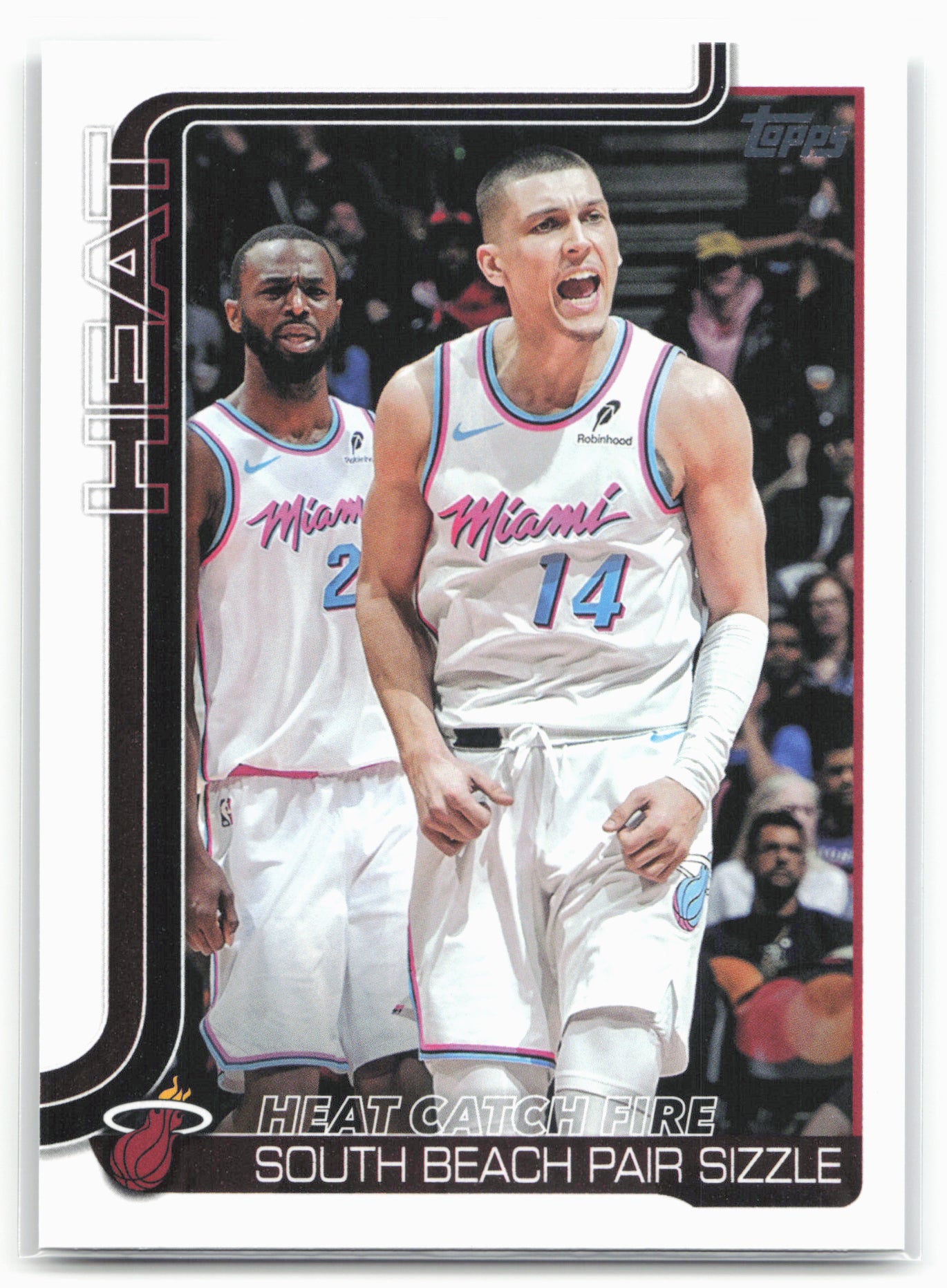 2025-26 Topps #284 Heat Catch Fire: South Beach Pair Sizzle