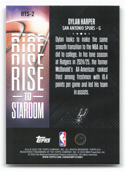 2025-26 Topps #RTS-2 Dylan Harper Rise to Stardom