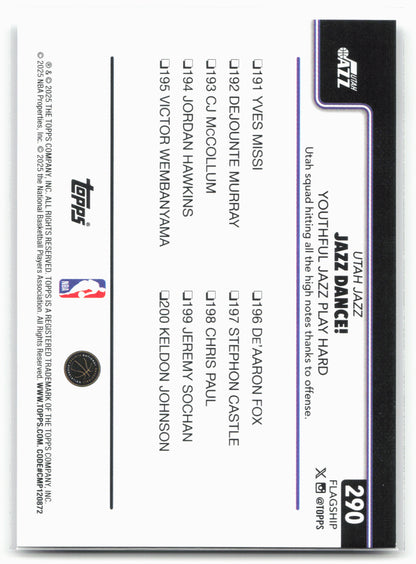 2025-26 Topps #290 Jazz Dance!: Youthful Jazz Play Hard