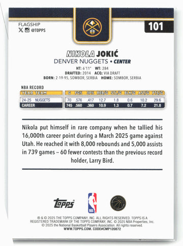 
2025-26 Topps #101 Nikola Jokić