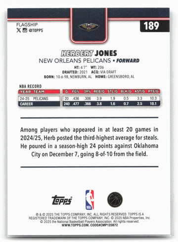 
2025-26 Topps #189 Herbert Jones