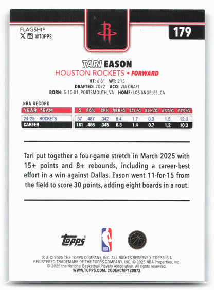 2025-26 Topps #179 Tari Eason
