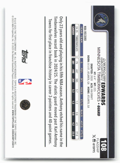 2025-26 Topps #108 Anthony Edwards