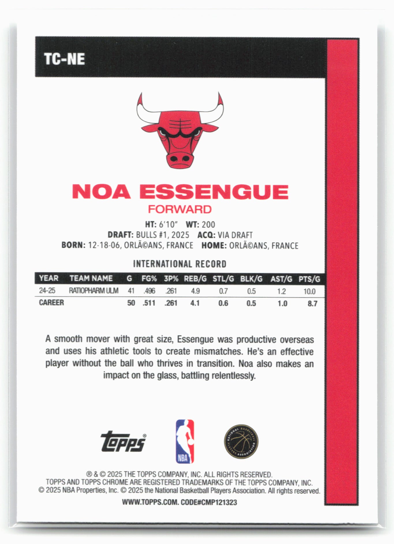 2025-26 Topps #TC-NE Noa Essengue 1980-81 Topps Chrome Basketball