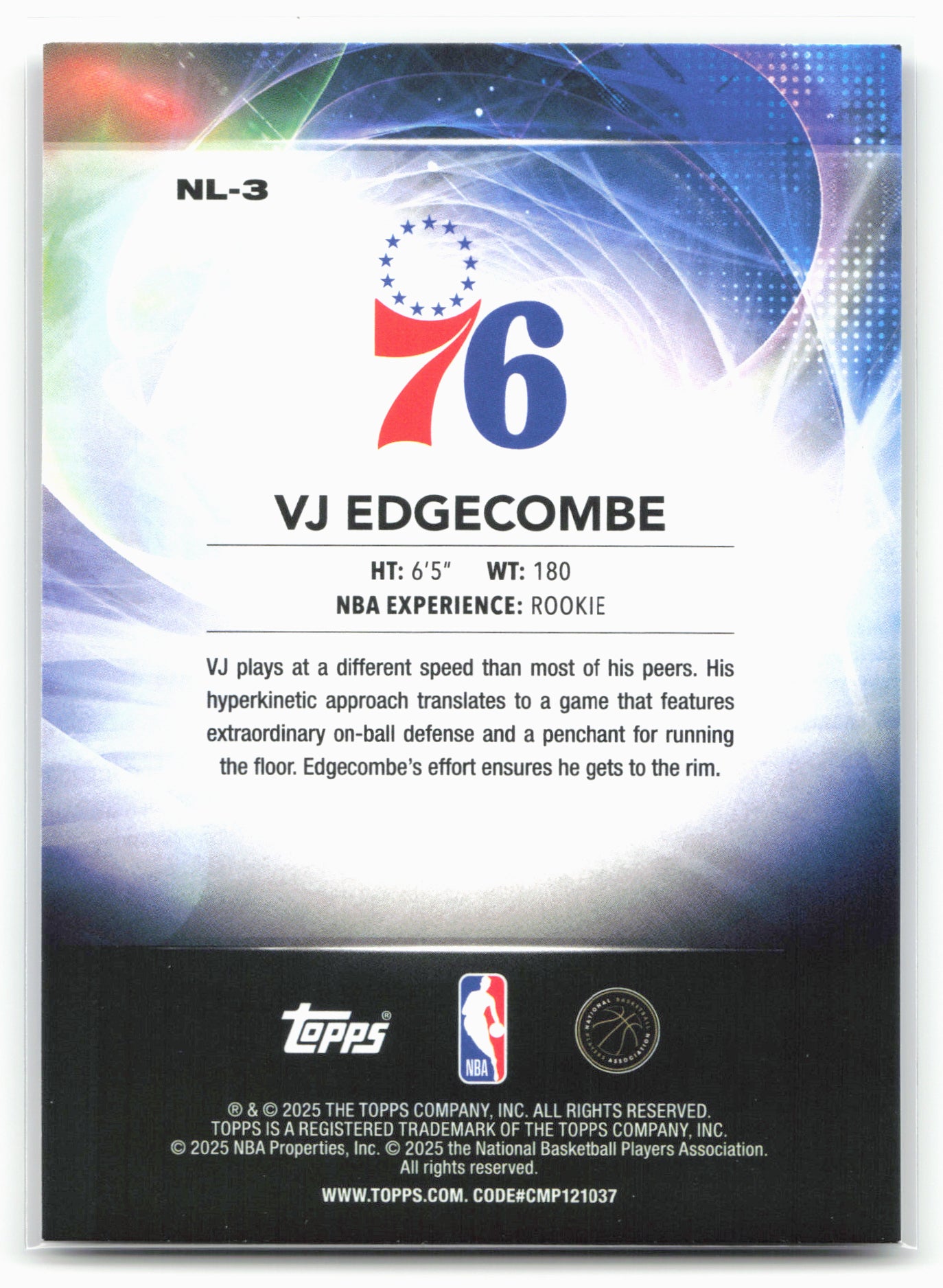 2025-26 Topps #NL-3 VJ Edgecombe No Limit