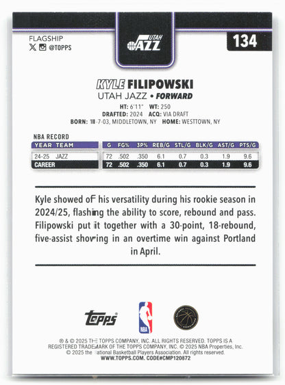 2025-26 Topps #134 Kyle Filipowski