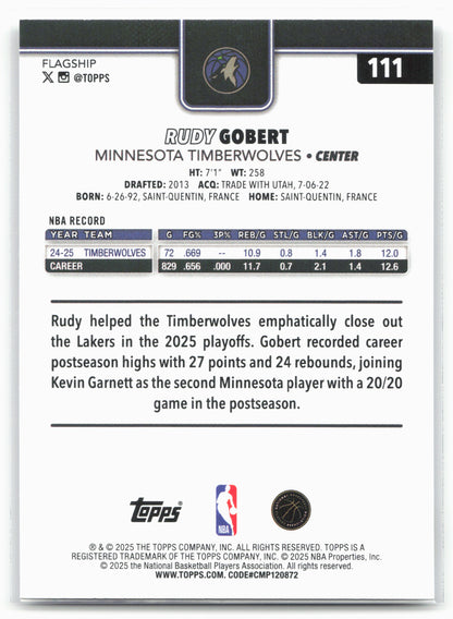 2025-26 Topps #111 Rudy Gobert