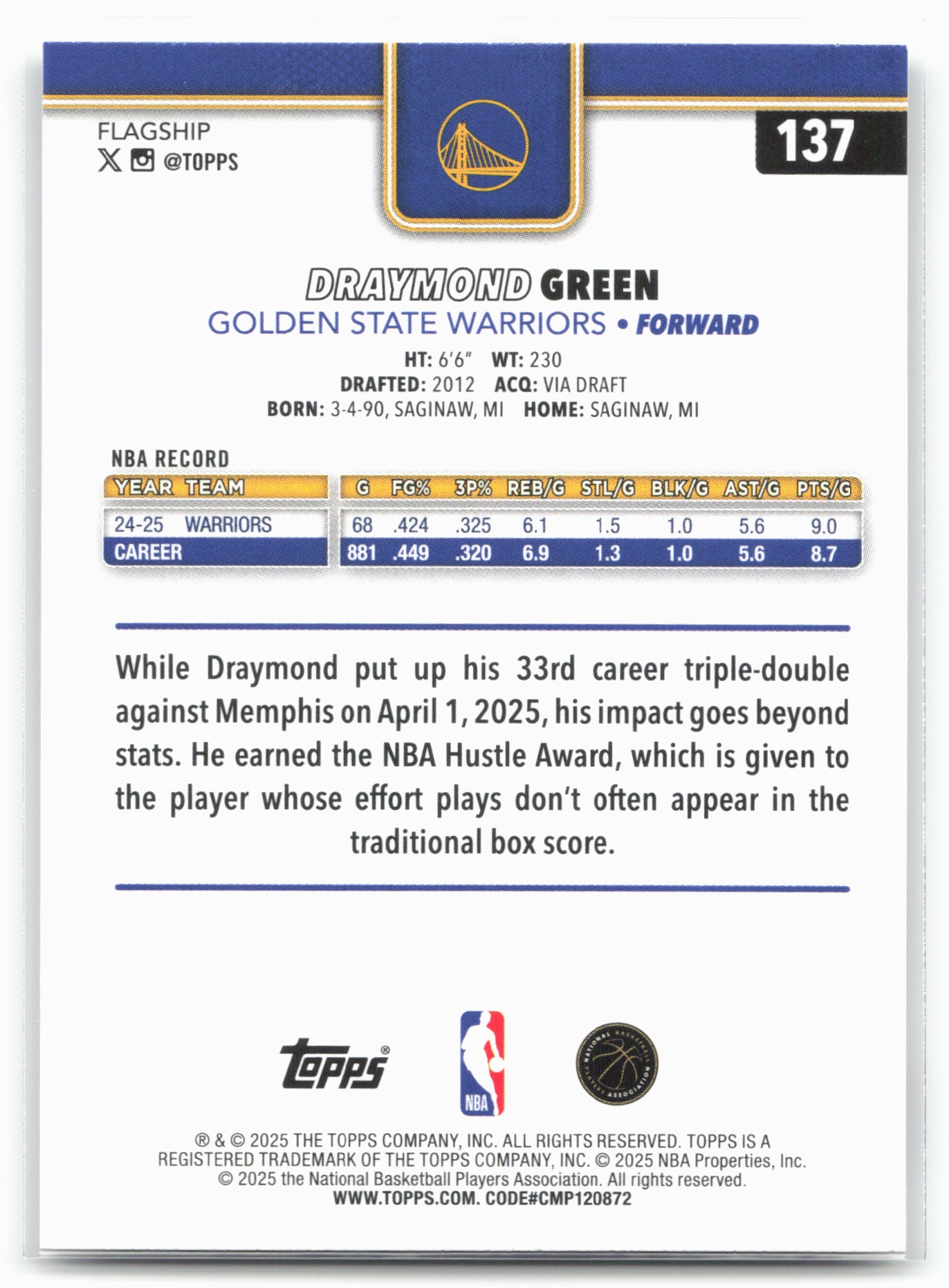 2025-26 Topps #137 Draymond Green