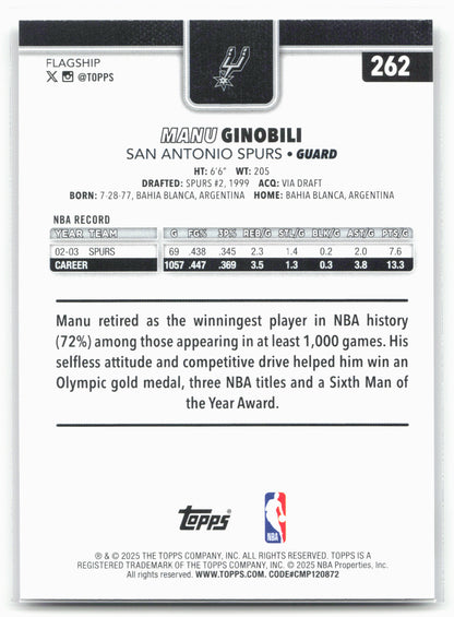 2025-26 Topps #262 Manu Ginobili