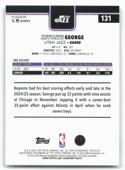 2025-26 Topps #131 Keyonte George