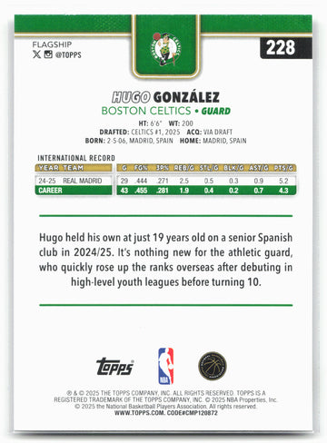 
2025-26 Topps #228 Hugo González