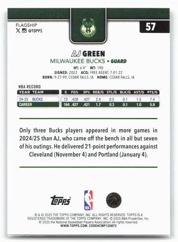 
2025-26 Topps #57 AJ Green