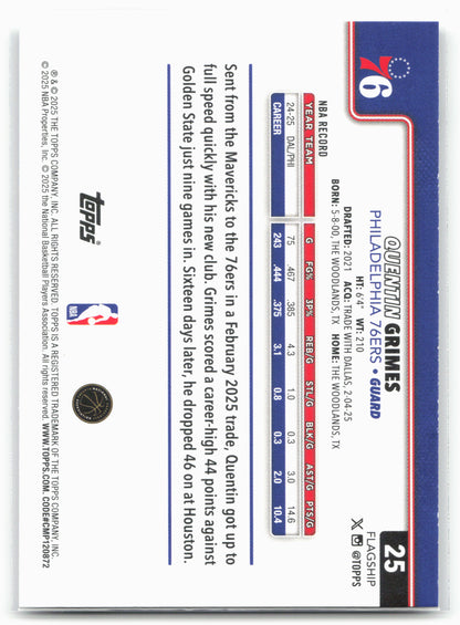 2025-26 Topps #25 Quentin Grimes