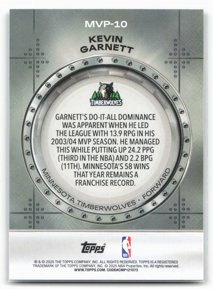 2025-26 Topps #MVP-10 Kevin Garnett MVP Vault